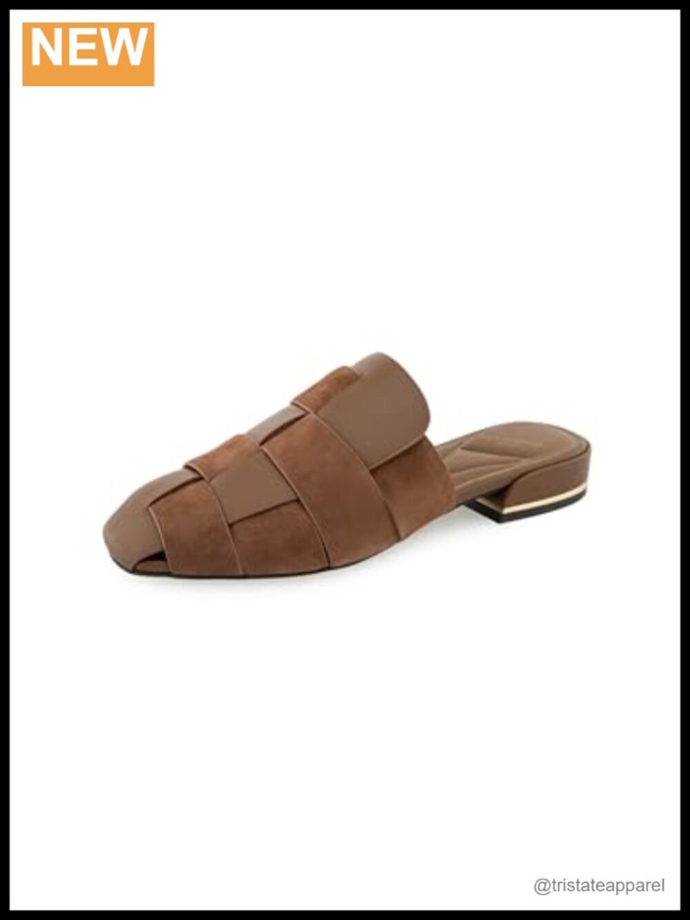 Kenneth Cole New York Faina Leather Square Toe Block Heel Mules Pull-On